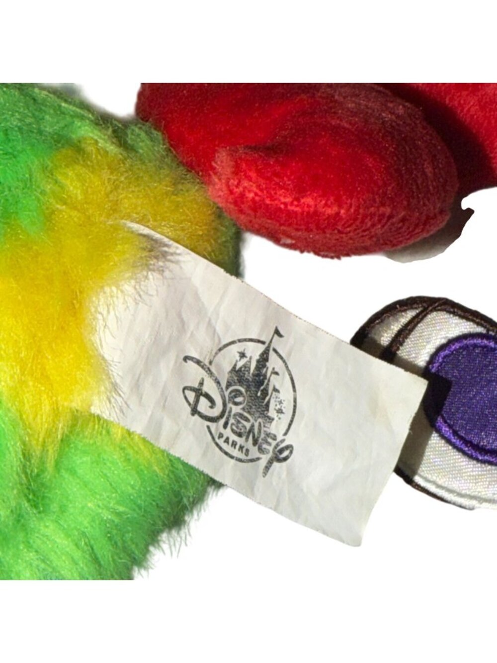 Disney Parks Inside Out Rainbow Unicorn Plush Purse W/Fluffy Charm-GUC - Picture 6 of 8
